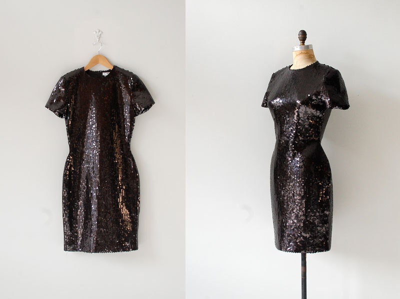 sequin dress / black sequins / Asphalt Shimmer dress