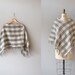 wool cape / gray plaid wool / Two Way Cropped Cape