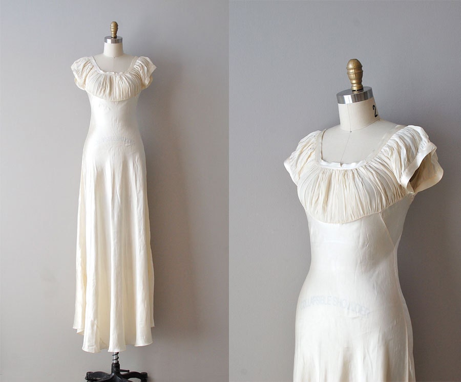 1930s dress / 30s bias silk dress / 30s wedding / Brideshead dress