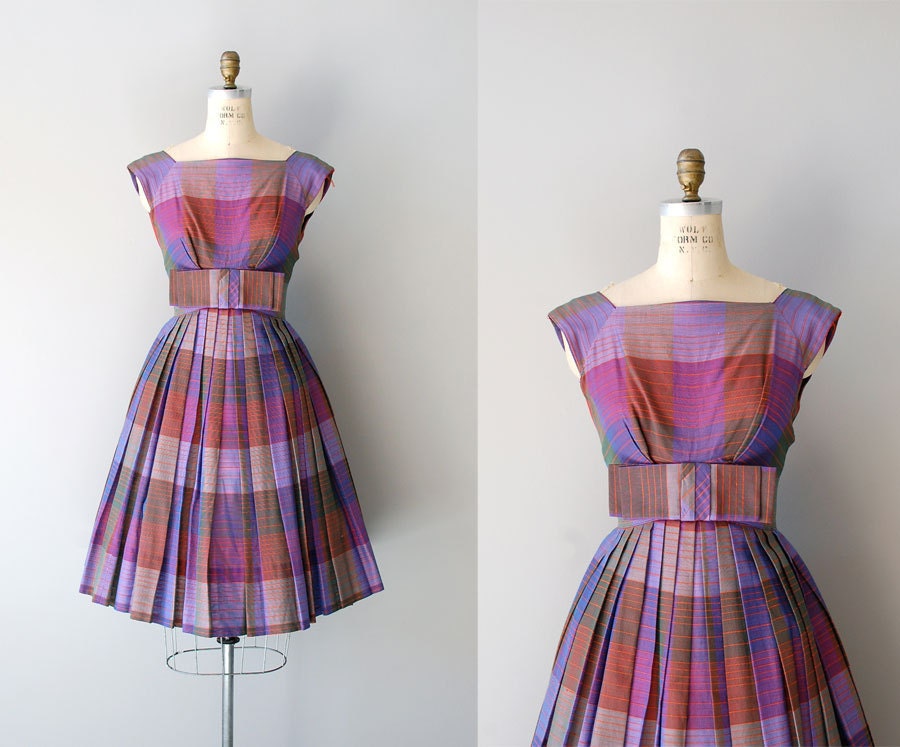 r e s e r v e d...1950s dress / plaid 50s dress / Trillby Plaid dress