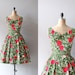 1950s dress / floral print 50s dress / Les Arts Florissants