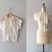 1950s blouse / sheer blouse / 50s ruffle blouse