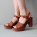 1970s platforms / 70s wooden platforms / clog heels