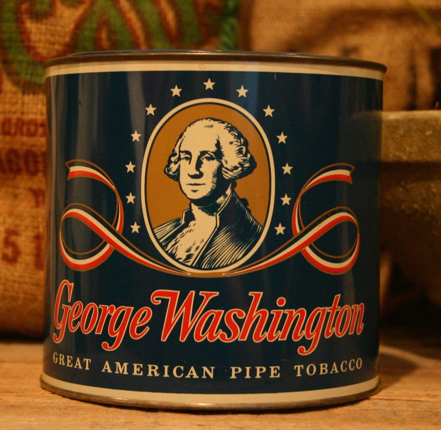 CANDLE Unique Hand-Poured Soy Wax Candle in Vintage George Washington PATRIOTIC  CollectableTin