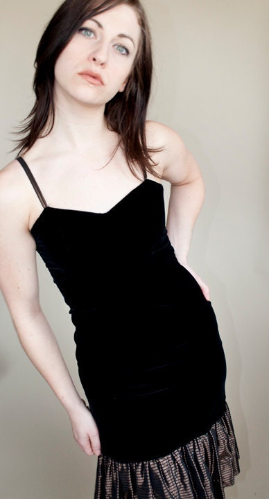 16 Candles Little Black Velvet Dress