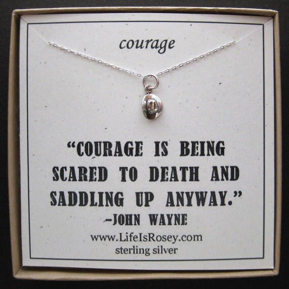 QUOTE CARD - COURAGE - Sterling Silver Necklace - A Life is Rosey Original