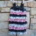 Petti Ruffle Romper Black Pink White Straps Medium Photo Prop Birthday Outfit