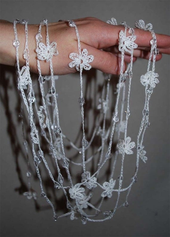 Linen Lariat. Extra Long.ELISE. Off White.