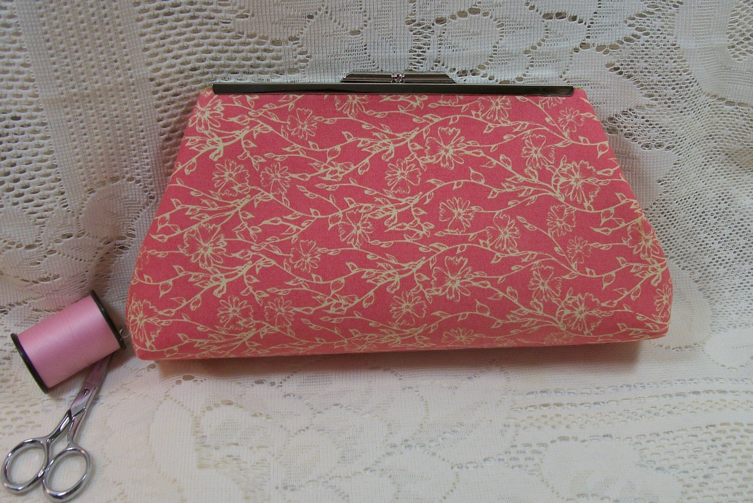 Coral Vines Clutch Bag