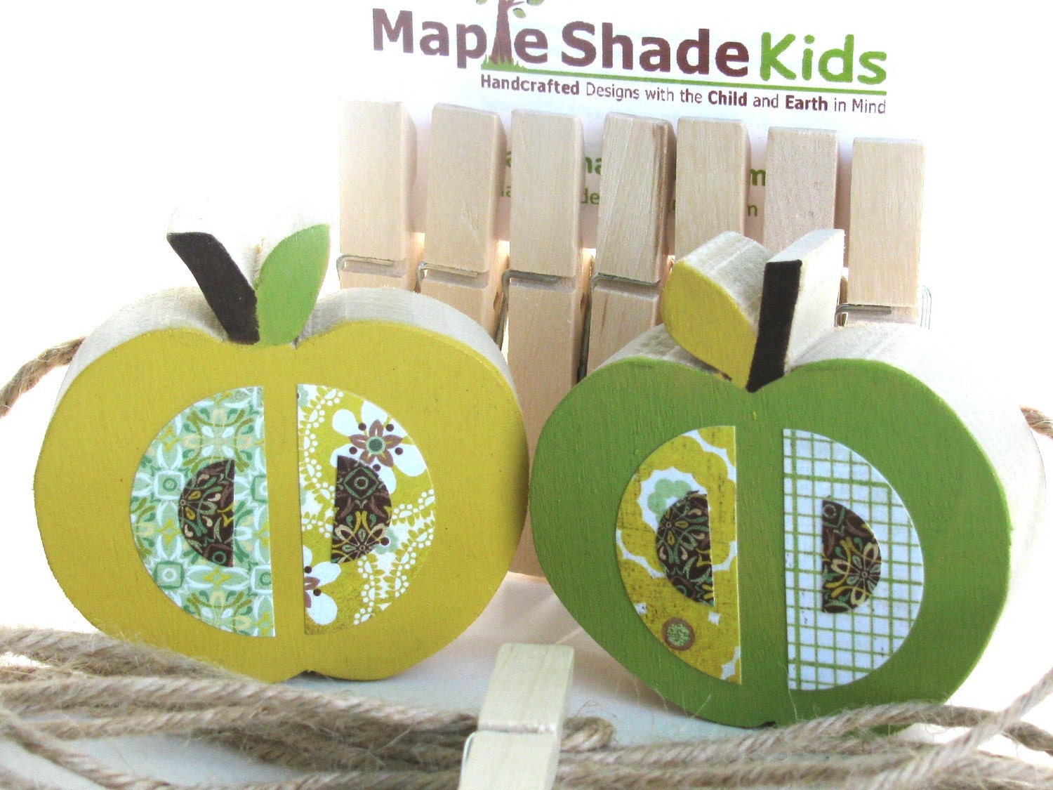 Apple Art Display Clips - eco-friendly - by Maple Shade Kids