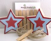 Star Art Clips Blue and Red- eco-friendly by Maple Shade Kids
