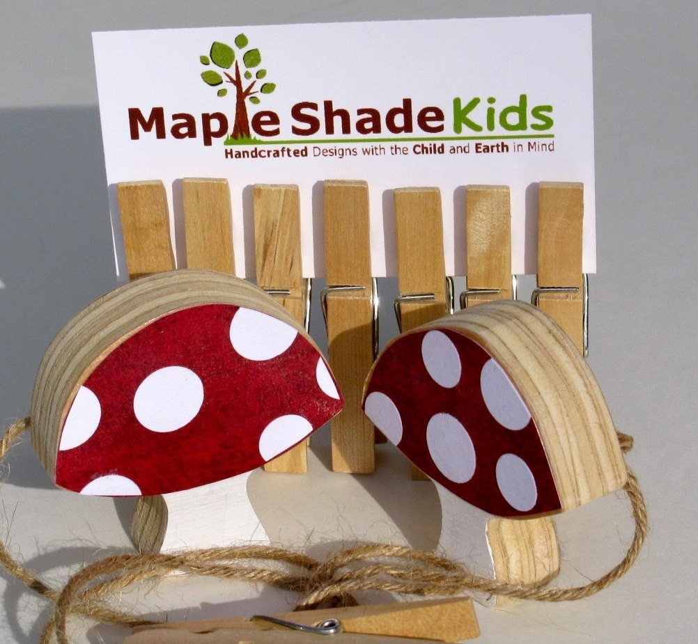 Mushroom Art Display Clips - eco-friendly - by Maple Shade Kids