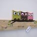 Owl Friends Peg Rack - Kiwi Green, Chocolate Brown and Hot Pink - eco-friendly - by Maple Shade Kids