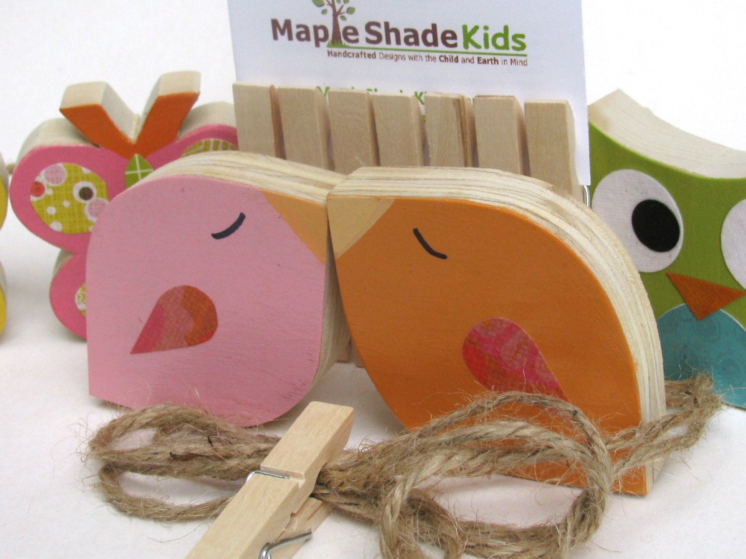 Bird Art Display Clips - Your Color Choice - eco-friendly by Maple Shade Kids