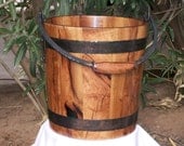 Wooden Water Bucket Mesquite and Iron