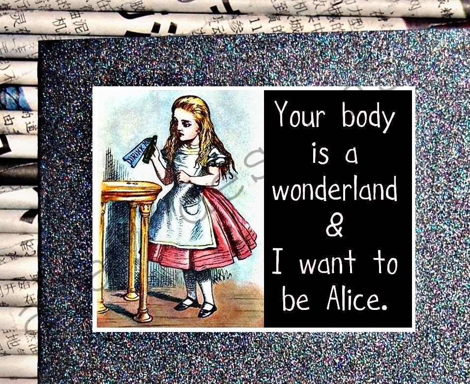 Funny, Naughty Greeting Card, "Your body is a wonderland and I want to be Alice."