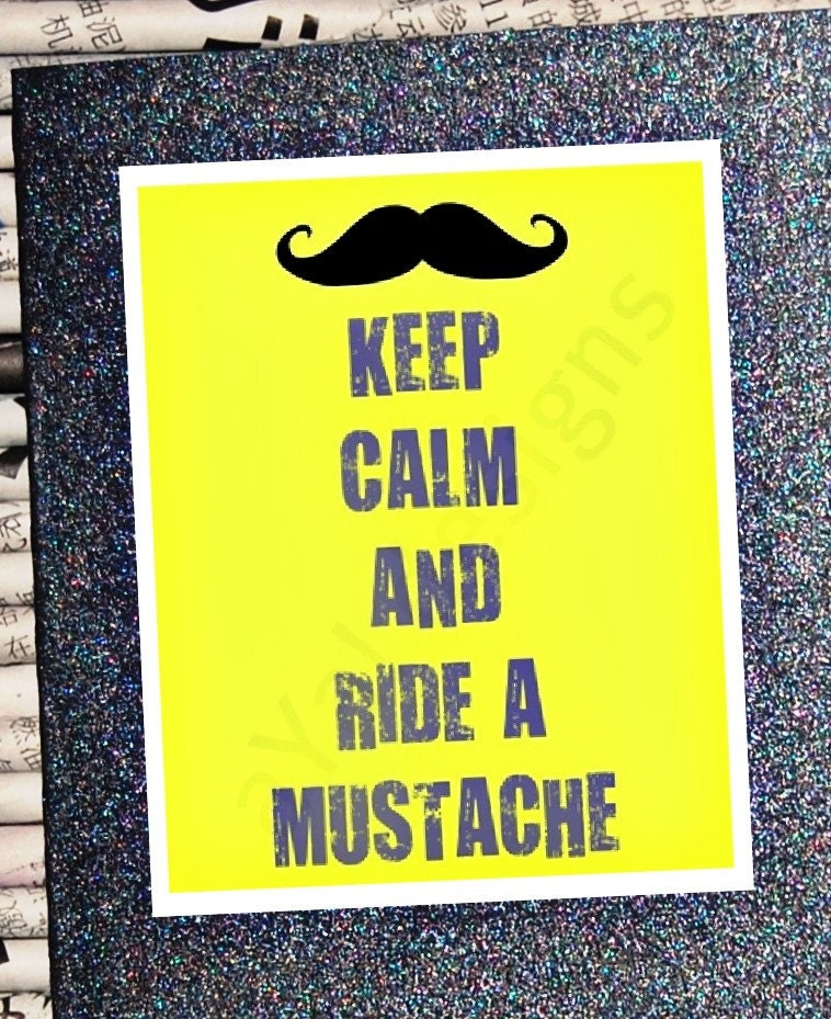 Keep Calm and Ride a Mustache - adult, funny greeting card