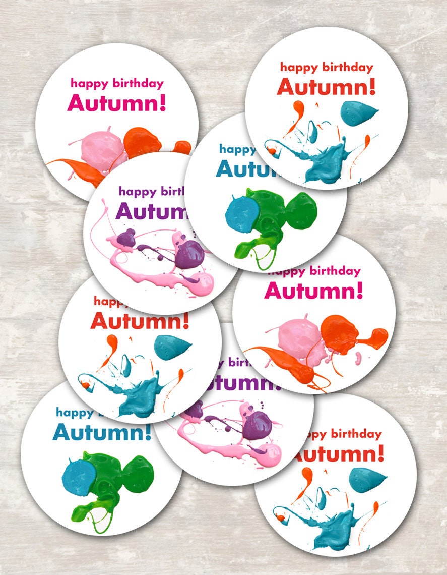 PRINT & SHIP Art Party Birthday Cupcake Toppers (set of 12) Il_570xn