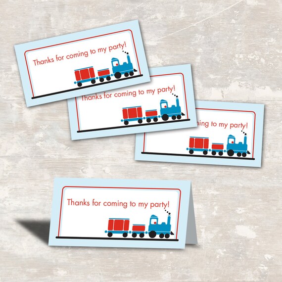 PRINT & SHIP Train Birthday Party Favor Bag Toppers (set of 12) Il_570xn