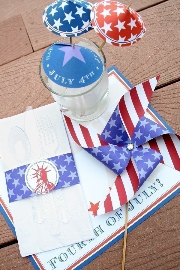 American Icons Patriotic PRINTABLE Party Collection - You Customize EDITABLE TEXT Instant Download