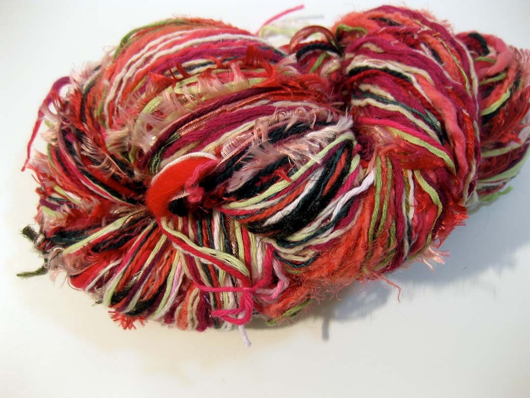 SALE 20% OFF, handmade component yarn, Florida in Bloom