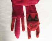 Faux Fox Scarf, cherry, recycled knits