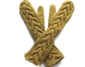Bella twilight mittens / hand knit / mustard / ready to ship