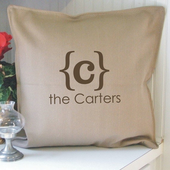 parentheses monogram personalized pillow cover