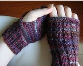 CUSTOM LISTING Alpaca Fingerless Gloves with matching scarf - Women's S/M Grey, Purple, Red