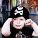 Brimmed Pirate Skull and Crossbones Beanie Hat