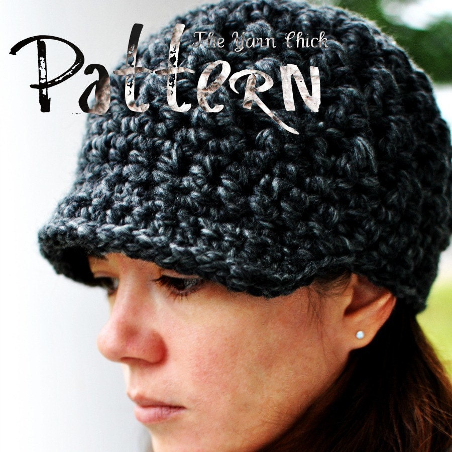 PDF Crochet Pattern - Ladies Thermic Beanie - crochet pattern newsboy newsgirl beanie brim brimmed visor