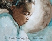 Watercolor Portrait painting watercolor PRINT girl praying PRINT painting Religious PRINT religious wall art prayer 8 x10 black girl praying