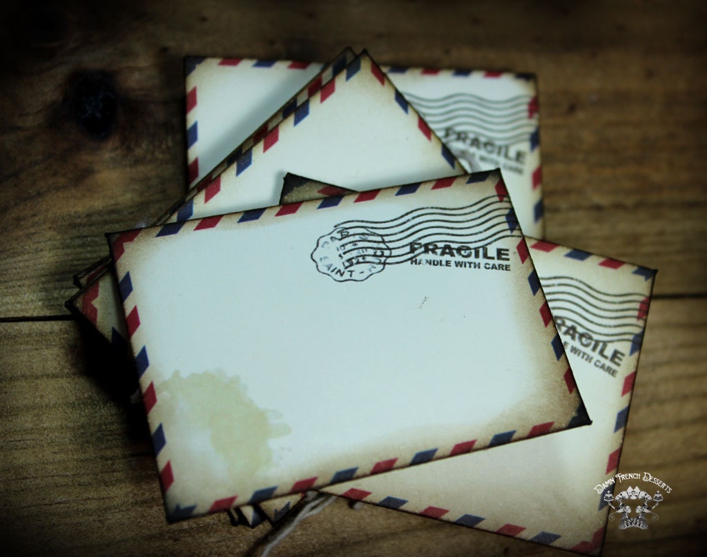 Mini Envelopes Air Mail Antique PostPaid Set of 10 Units Great Gift
