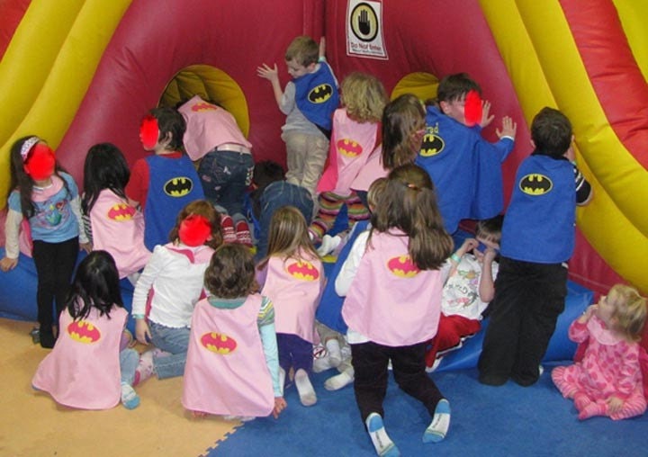 TEN.   Capes - smaller size, one side applique, one panel, velcro fastening.  Perfect for Party Favors