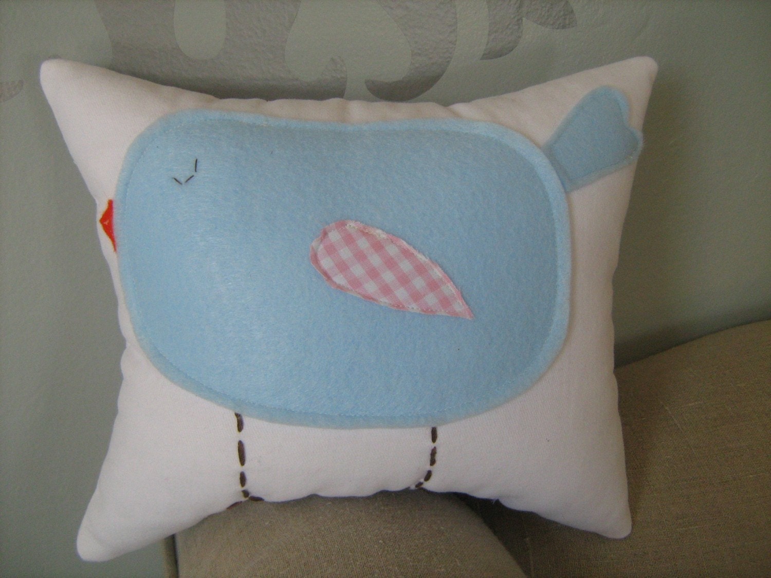 Little Chubby Baby Bluebird Mini Pillow