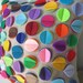 AS SEEN IN DIY MAGAZINE- Rainbow Disc Pillow on Oatmeal Linen