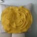 French Rose Pillow Cover  in Grey Linen  and Mustard Yellow