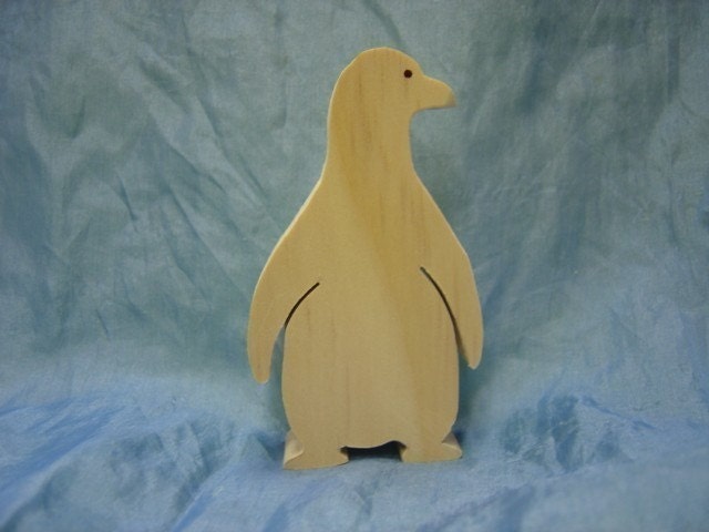 wooden penguin toy figurine