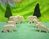 Animals of North America set of wood toys (6pc)