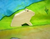 Frog wooden toy figurine
