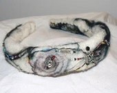 Black and White Wool felted headband
