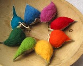 rainbow felted seed pods decor set of 8 / natural rustic decorations