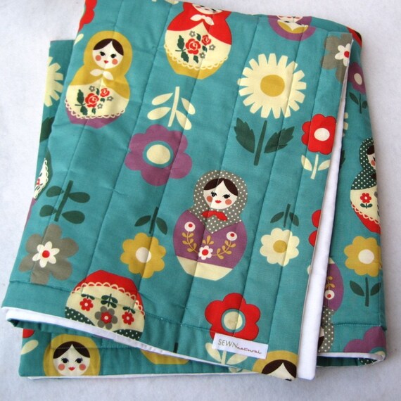 Matryoshkas Baby QUILT Baby Bedding Nesting Dolls by SewnNatural