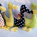 organic baby duck rattle toy \/ eco friendly upcycled vintage \/ waldorf inspired