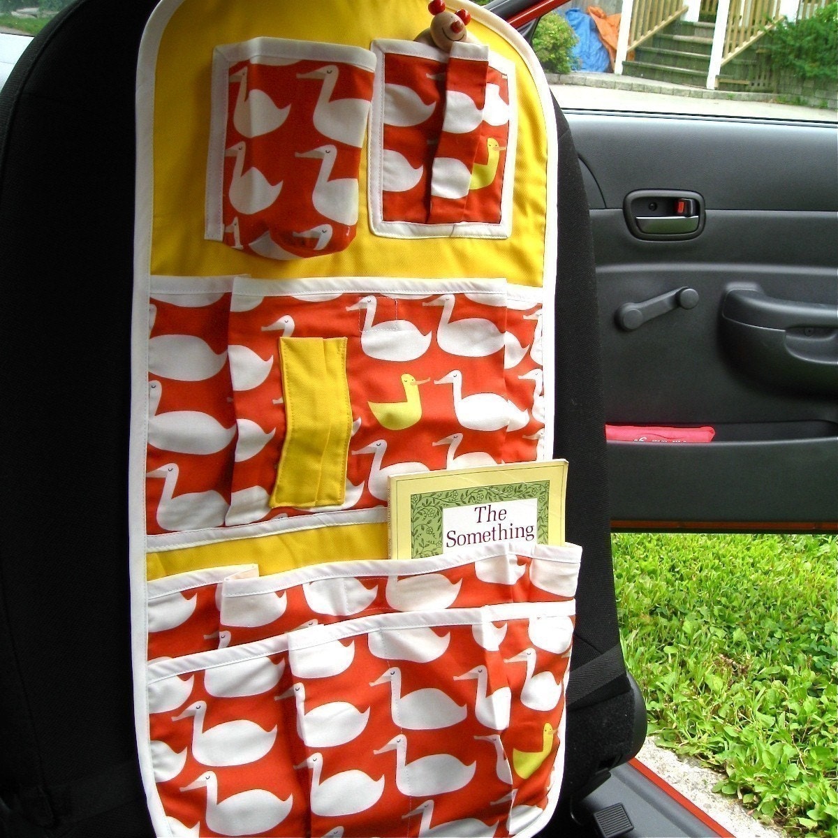 kids car seat organizer / waddling to the beat of your own yellow quack