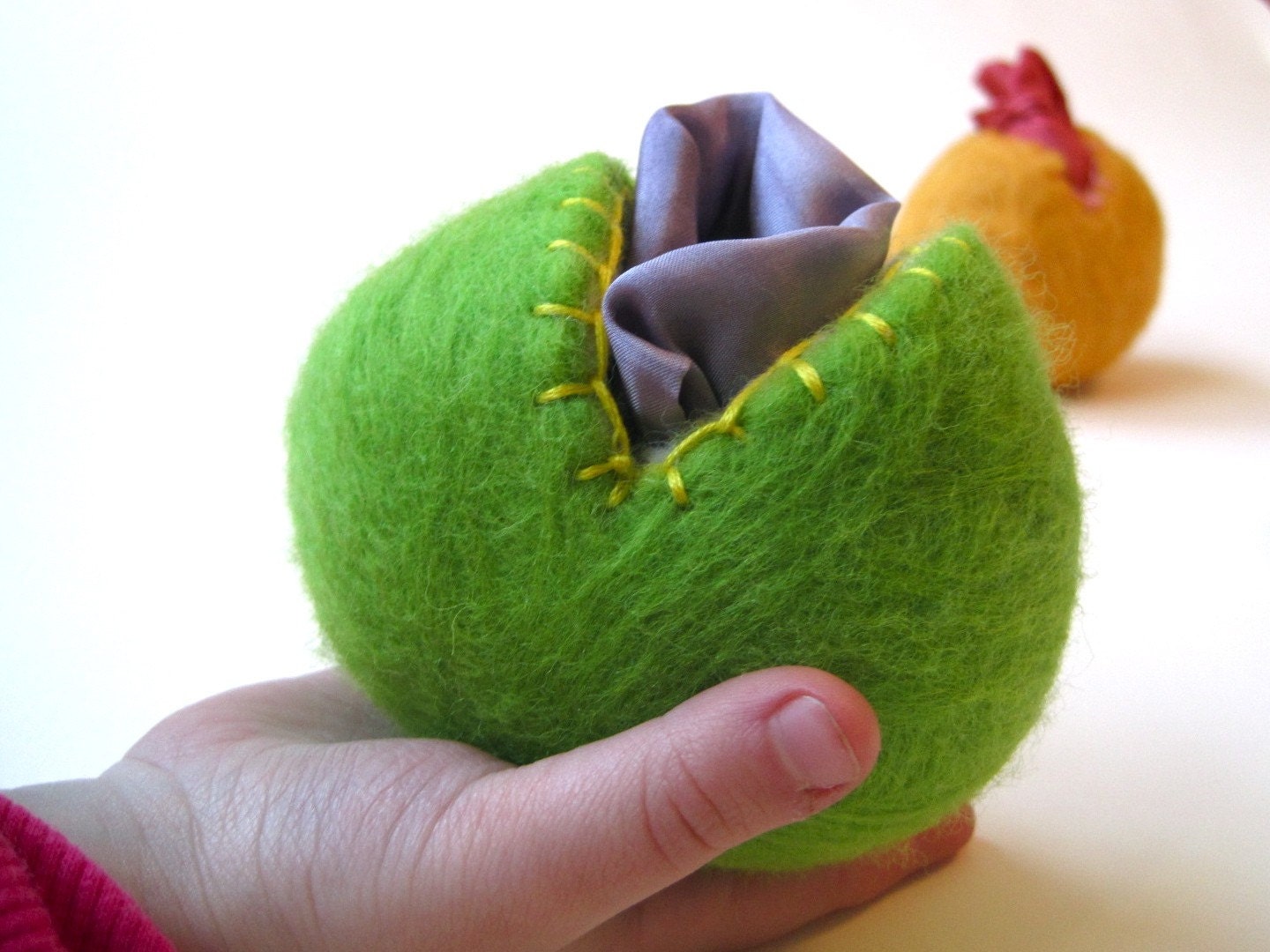 Giant Wool Egg and Playsilk Toy Waldorf SET of 2 - For Eco friendly Toddler Girls Boys Kids (Ready to Ship)