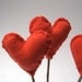 Pumpkin Orange Hearts Stems - Felted Wool Fall Table Decor SET of 3  - Eco Friendly Autumn Decorations