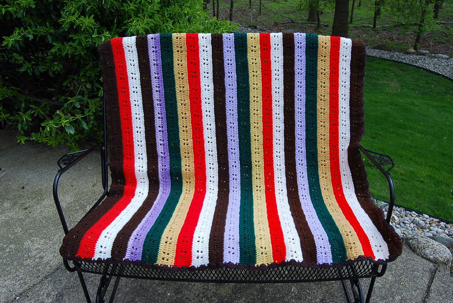 Vintage Afghan Retro Stripes