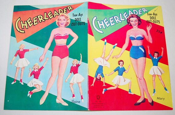 1950 Cheerleader Paper Dolls by CheekyVintageCloset on Etsy