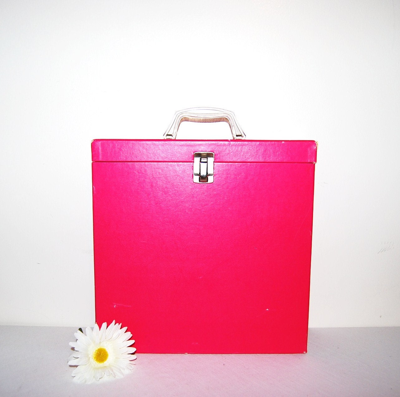 60s Hot Pink Record Box